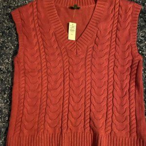 Talbots Burgundy Sweater Vest Petite S NWT